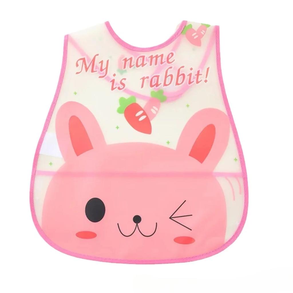 Reusable Baby Waterproof Bib Cartoon EVA Saliva Towel Anti Dirty Apron Feeding Drool Towel for 1-3 Years Old Choldren