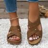 Fashion Summer Slides Women 2024 Roman Style Women's Wedge Slippers Casual and Versatile Thick-soled Beach Slippers Pantuflas De Mujer