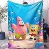 SpongeBobMrKrabs Burger Frenzy Super Soft Cozy Warm Flannel Blankets for Girls Boys for Room Camping Office Decorative