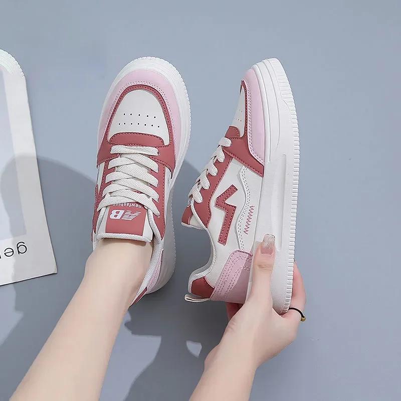 Продавец Модные женские теннисные кроссовки для женщин розовые плоские милые весенне-осенние без каблука парусиновые повседневные кроссовки