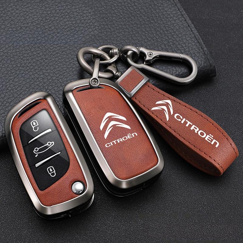 Чехол-защита для брелока из цинкового сплава и кожи Для Citroen C1 C2 C4 C5 C3 C4L C8 Berlingo Xsara Picasso C-ELYSEE JUMPY NEMO