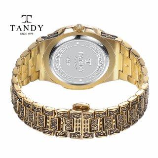 [TANDY] Мужские металлические часы TANDY с гравировкой T-6295