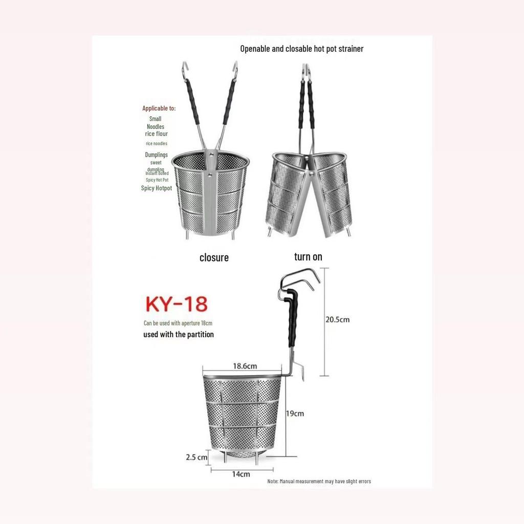 304 Stainless Steel Noodle and Soup Skimmer, Vegetable Strainer, Hot Pot Skimmer, Fine Mesh Strainer.