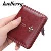 Baellerry Women's Short Bi-Fold Wallet, Multi-Card Slot, Zippered Billfold, Fashionable European & American Style.