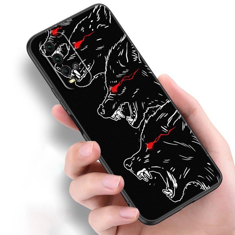Силиконовый чехол для телефона с рисунком волка для Xiaomi Redmi Note 11 10 9 8 Pro 11T 10T 10S 9S 8T 9 9A 9C 9T, черный мягкий чехол