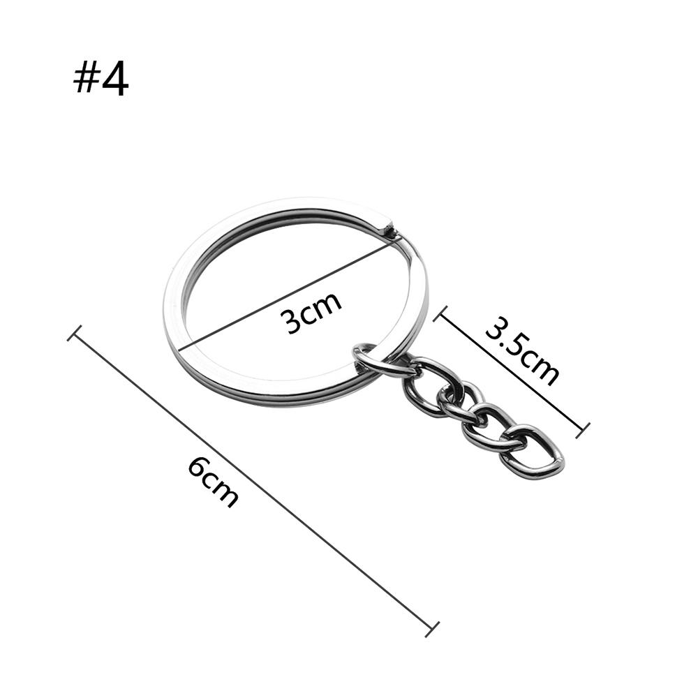 25mm Jewelry DIY Polished Silver Keyring Short Chain Key Fob Keychain