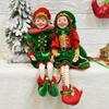 2PCS Christmas Elf Couple Plush Doll Christmas Tree Decoration Navidad New Year Pendant Ornaments Home Decor Kids Toy Gift
