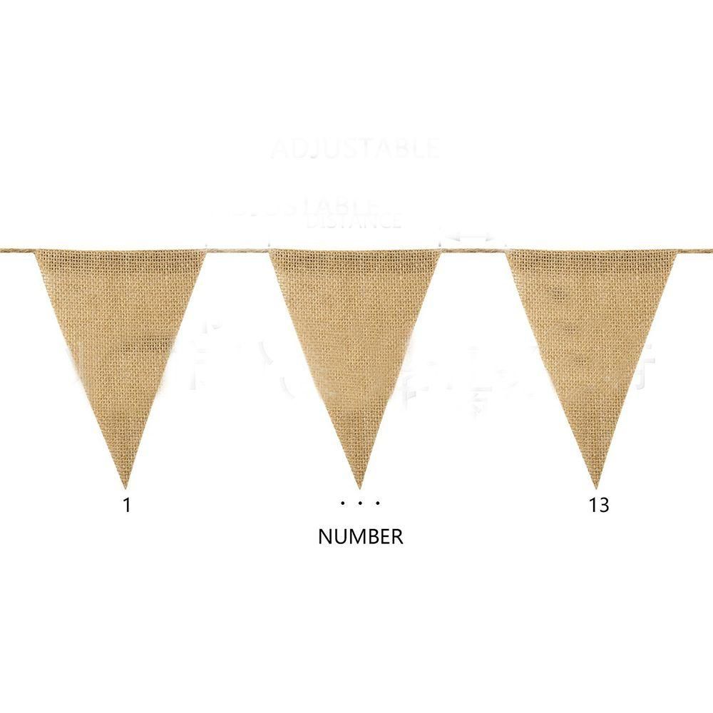 13 Flags Vintage New Party Shabby Jute Rustic Wedding Chic Bunting Banner Hessian Lace Bunting