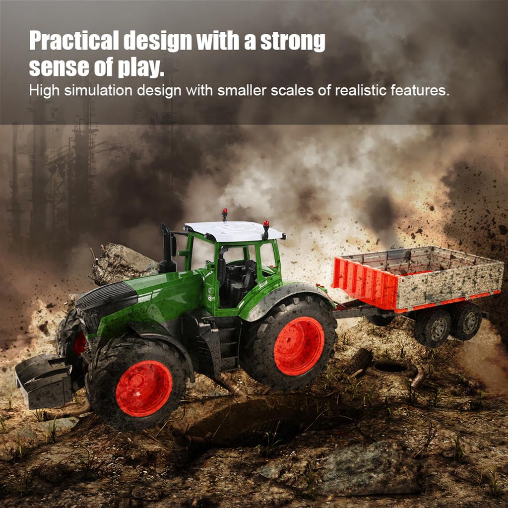 Радиоуправление 2,4 ГГц Фермерский автомобиль Трактор Самосвал Инженерная Внедорожная 1:16 Игрушечная модель радиоуправляемого автомобиля(зеленый )