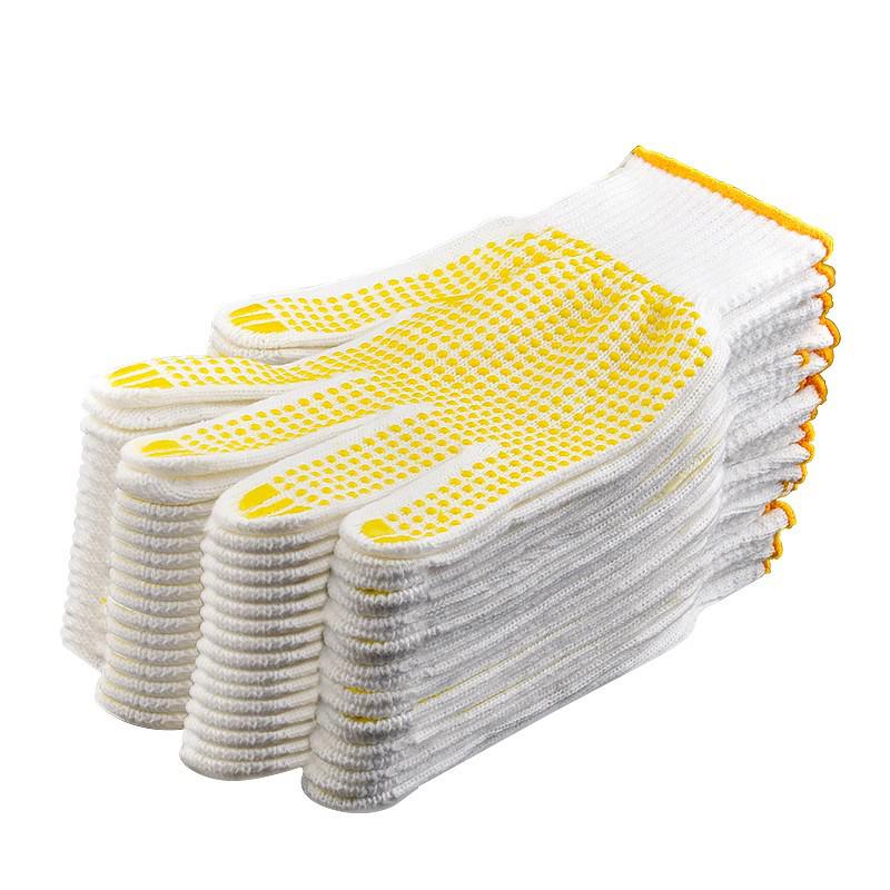 Worksite Durable Cotton Nylon Gloves - Non-Slip, Breathable and Wear-Resistant for Construction Workers