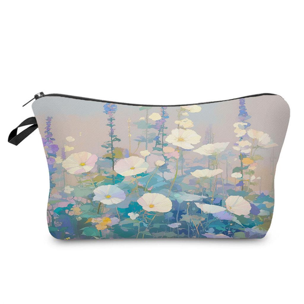 Women Oil painting of flowers Print Cosmetic Bag Toiletries Organize Travel Storage Case 6386