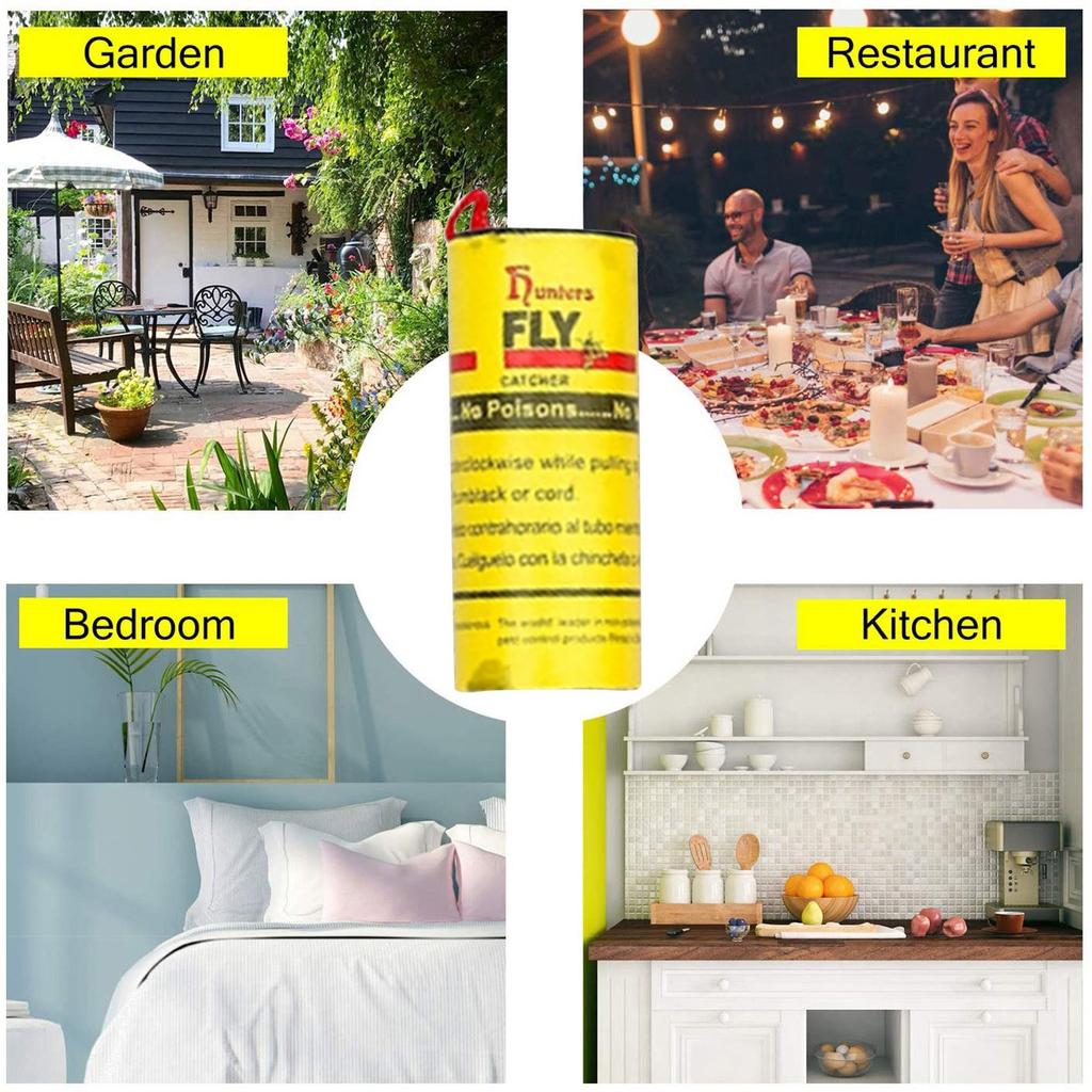 Sticky Fly Strips Catcher Ribbon Paper Strip For Kitchen Garden