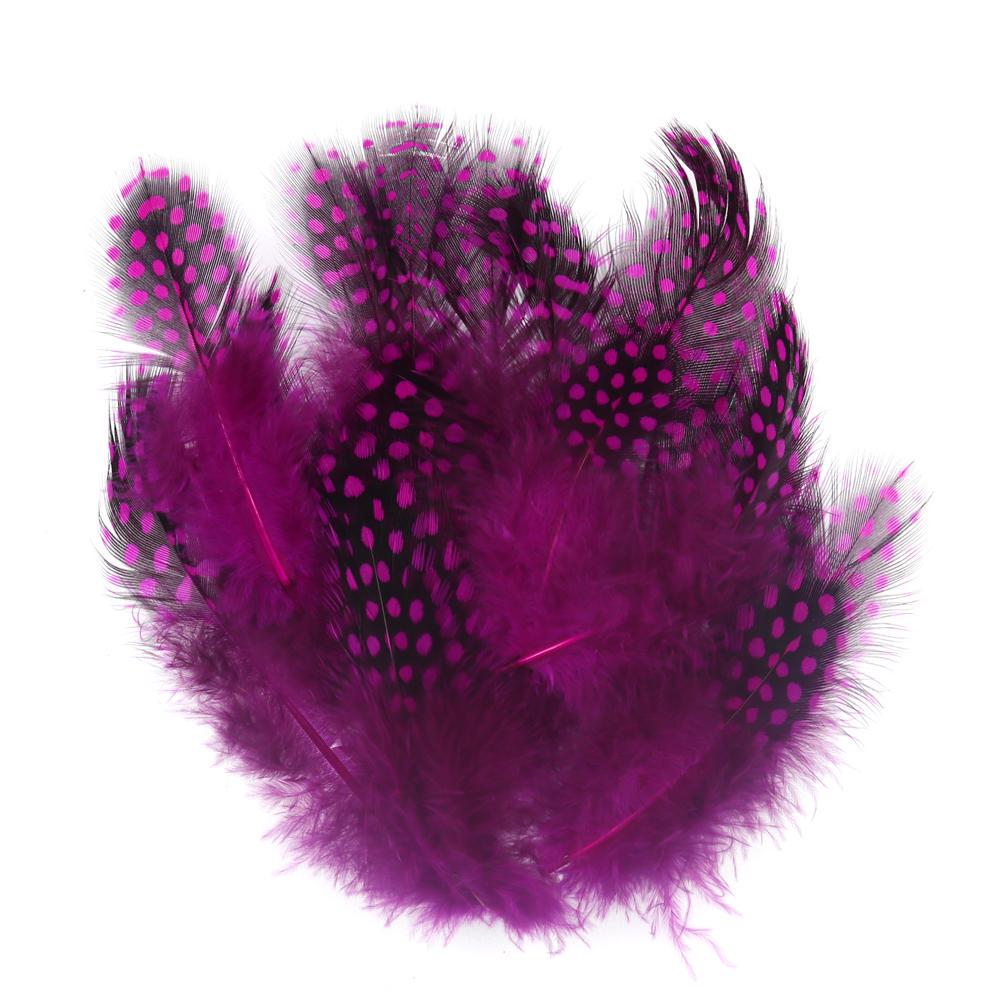 50pcs/Pack Colored Guinea Feather for Fly Tying Dotted Hackle Collars Tailing Wingcases and Cheeks Tube Fly Tying Material