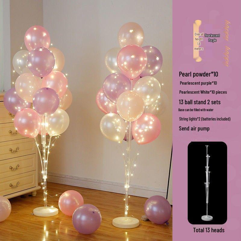 Glow-in-the-Dark Floor Balloons for Birthdays & Anniversaries, New Year’s Movable Stand