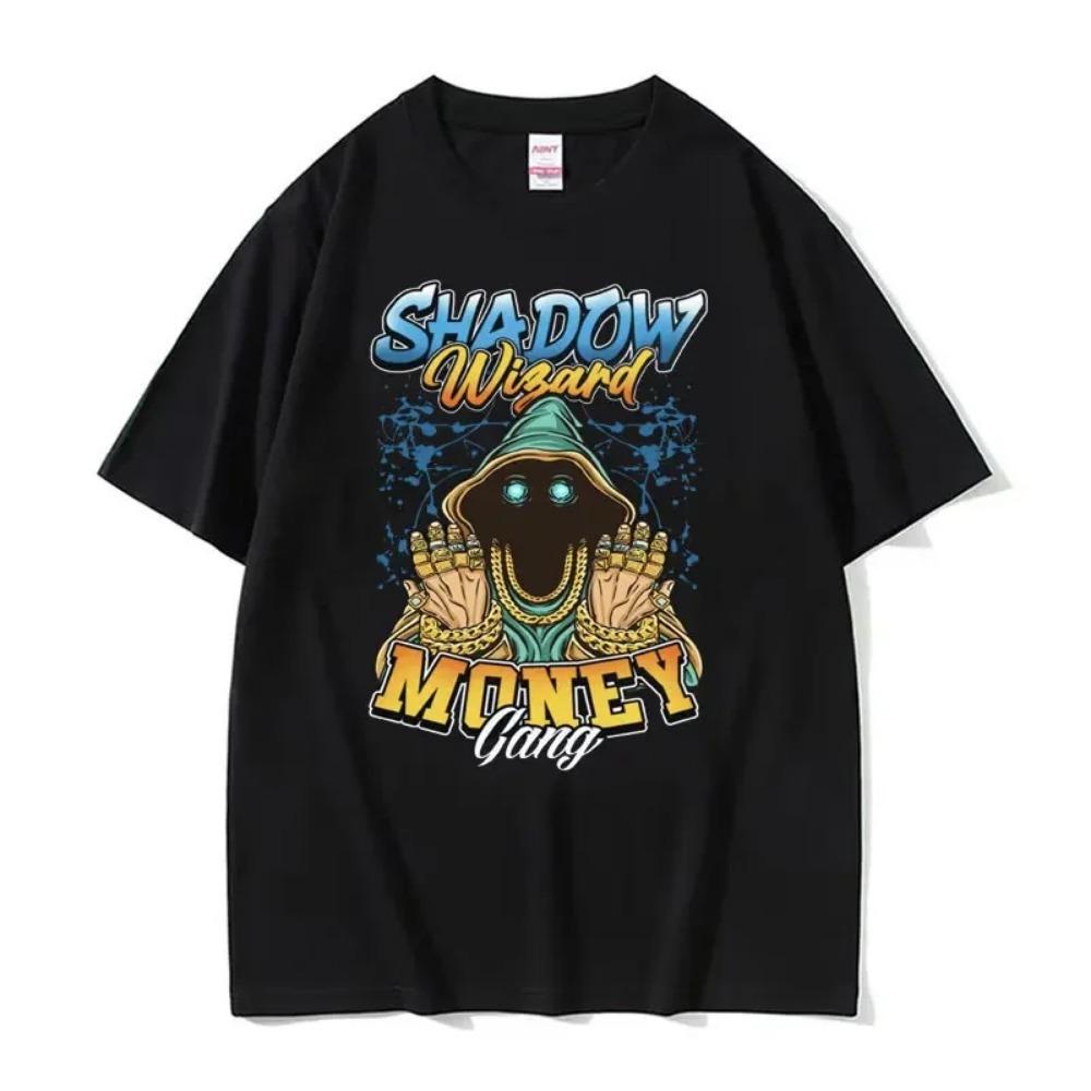 Смешная футболка Shadow Wizard, мем про перекрут яичка, графическая футболка, мужская, женская, ретро, готическая, оверсайз, футболка с коротким рукавом, топы