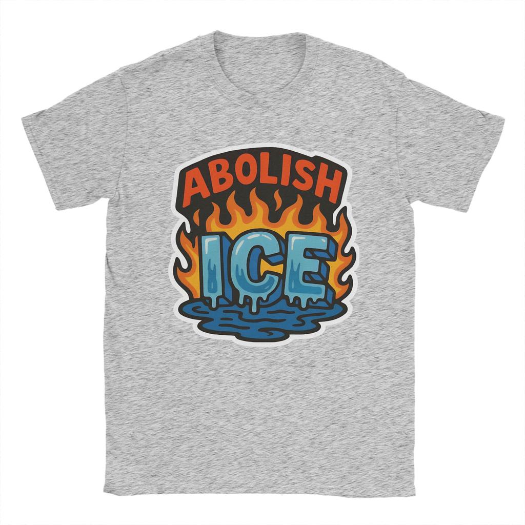 Mens TShirt Abolish Ice Creative Pure Cotton Tees Short Sleeve T Shirt Round Collar Tops Summer