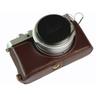 Genuine Leather Half Case Cover Leica D-LUX 7 Camera Protective Sleeve With Base Support Black Coffee