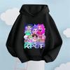 Korean KPop Devil Hunter Cartoon Girl Hooded Sweatshirt Warm Children's Wave Fashion Casual Top Casual Girls' Clothing