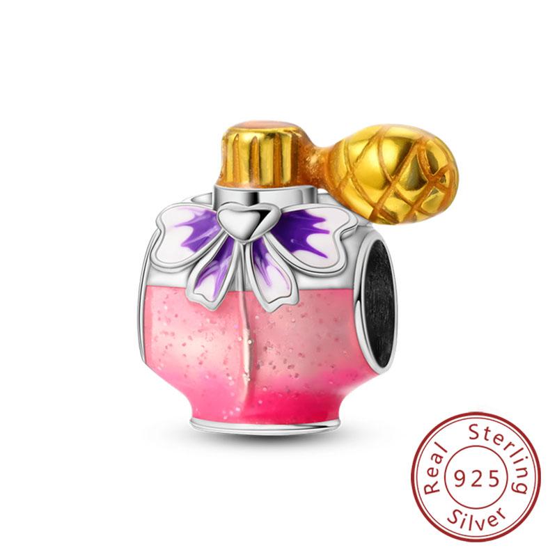 Подходят оригинальные медные шармы-бусины, бант, флакон духов, розовые шармы для женщин, изящные украшения DIY, подарки на день рождения