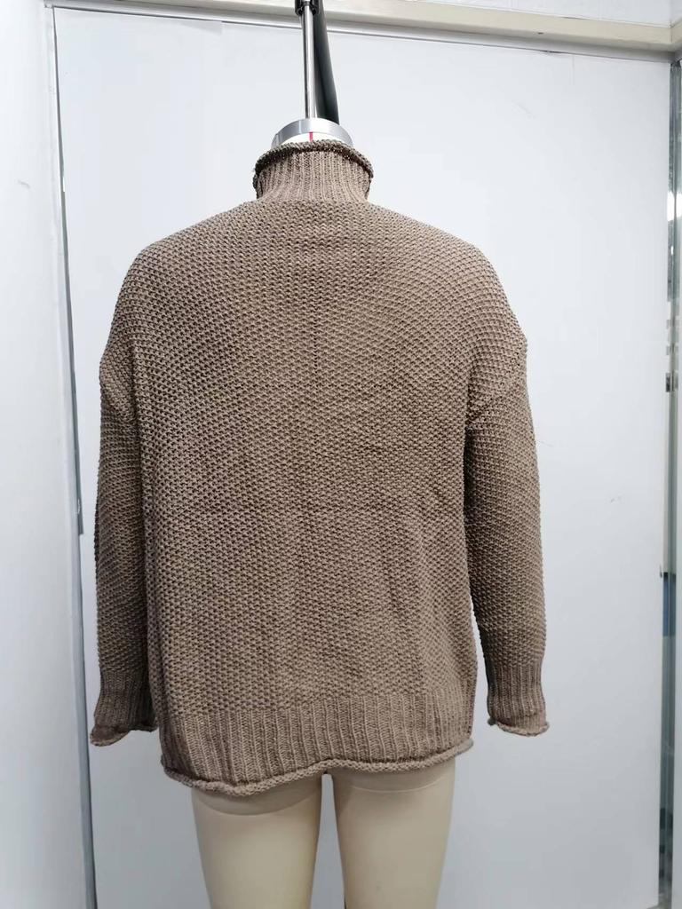 Осенне-зимний трикотаж для женщин Толстый свитер с высоким воротом Женская трикотажная одежда Джемпер Базовый свитер Пуловер