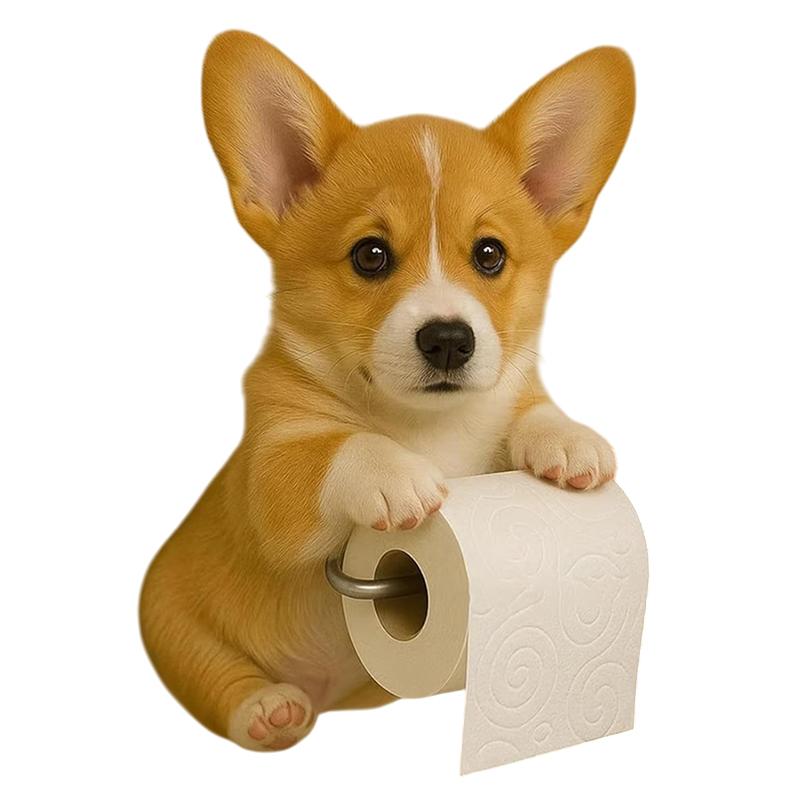 Милый держатель для туалетной бумаги в виде собаки, настенный, из смолы, органайзер для рулонной бумаги с собакой, декор для ванной комнаты, кухни, диспенсер для бумажных полотенец, салфеток
