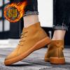 Men Handmade Leather Shoes Casual Hiking Boots Outdoor Winter Warm Ankle Boots High Top Walking Shoes Over Sized