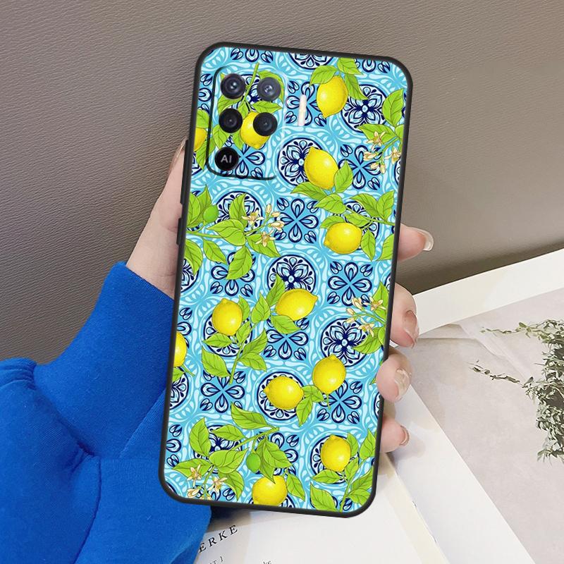 Средиземноморский лимонный чехол для Oppo A94 A74 A54 A80 A60 A40 A18 A38 A58 A78 A98 A96 A76 A16 A15 A17 A57 A77 A5 Pro