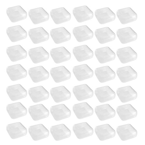 100 шт., прозрачная пластиковая шкатулка для драгоценностей с откидной крышкой, мини-компактный квадратный контейнер для хранения ювелирных изделий для колец, сережек