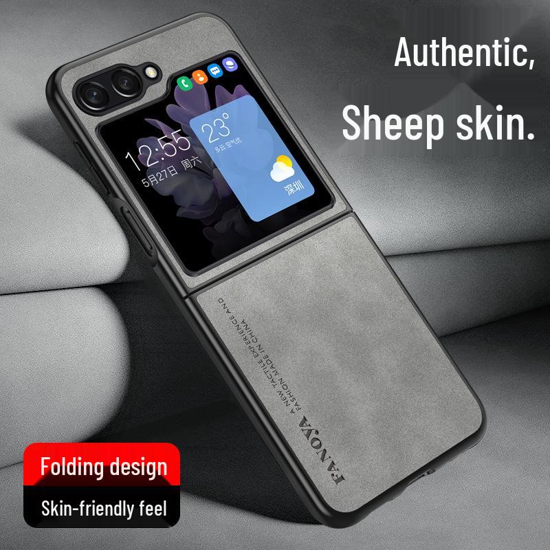 Роскошный матовый кожаный чехол для Samsung Z Flip7/Flip6/Flip5