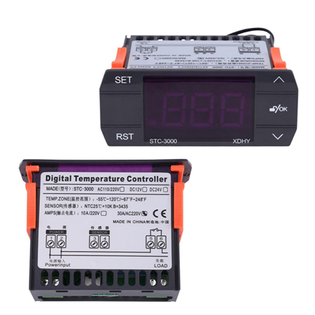 STC3000 220V Touch Digital Temperature Controller Thermostat With Sensor(30A)
