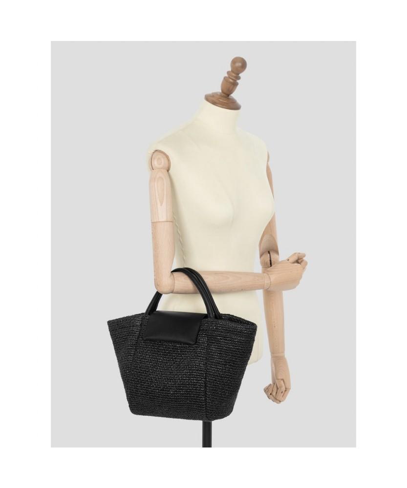 Beanpole Accessory Better Raffia Medium Tote Bag Black