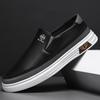 2025 Autumn New Casual Leather Shoes Men's Soft-soled Loafers Lazy Pedal Beanie Shoes Fashion White Shoes
