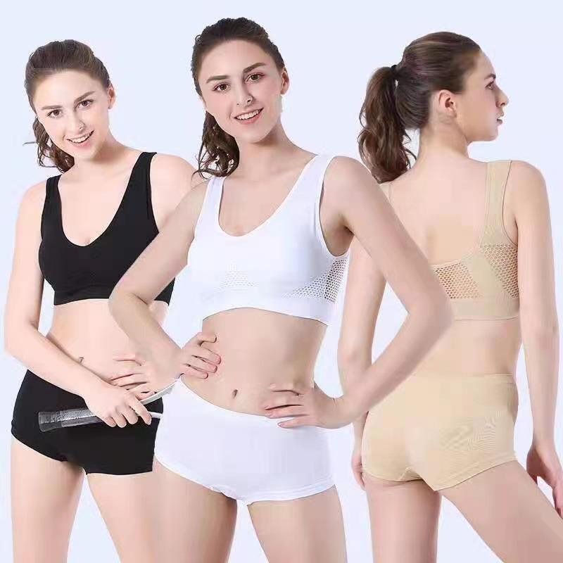 1pcs Women Sports Bra Large Size No Steel Ring Seamless Underwear Removable Chest Pad Runing Sport Hollow Mesh Vest Bras