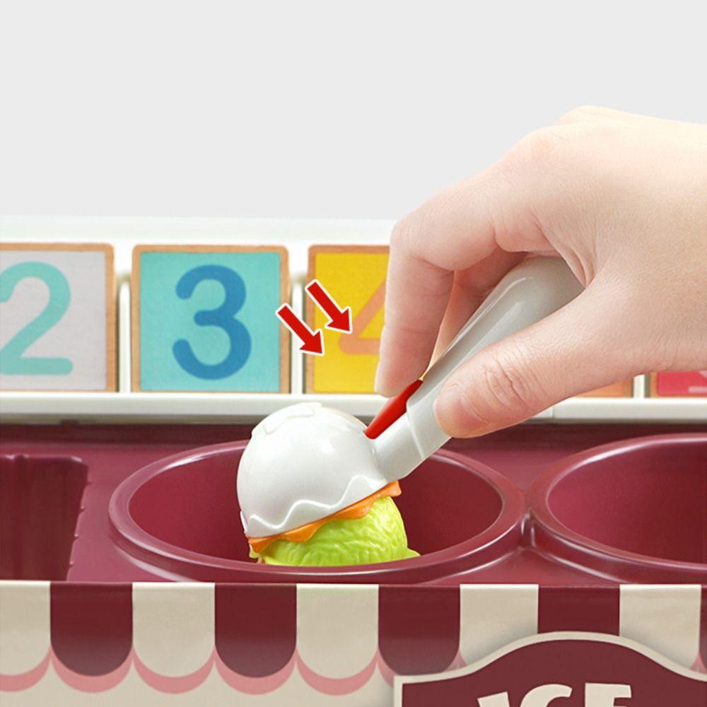Plastic Pretend Play Food Toy Interactive Math Learning Toy Kids Ice Cream Play Set  Kids Children
