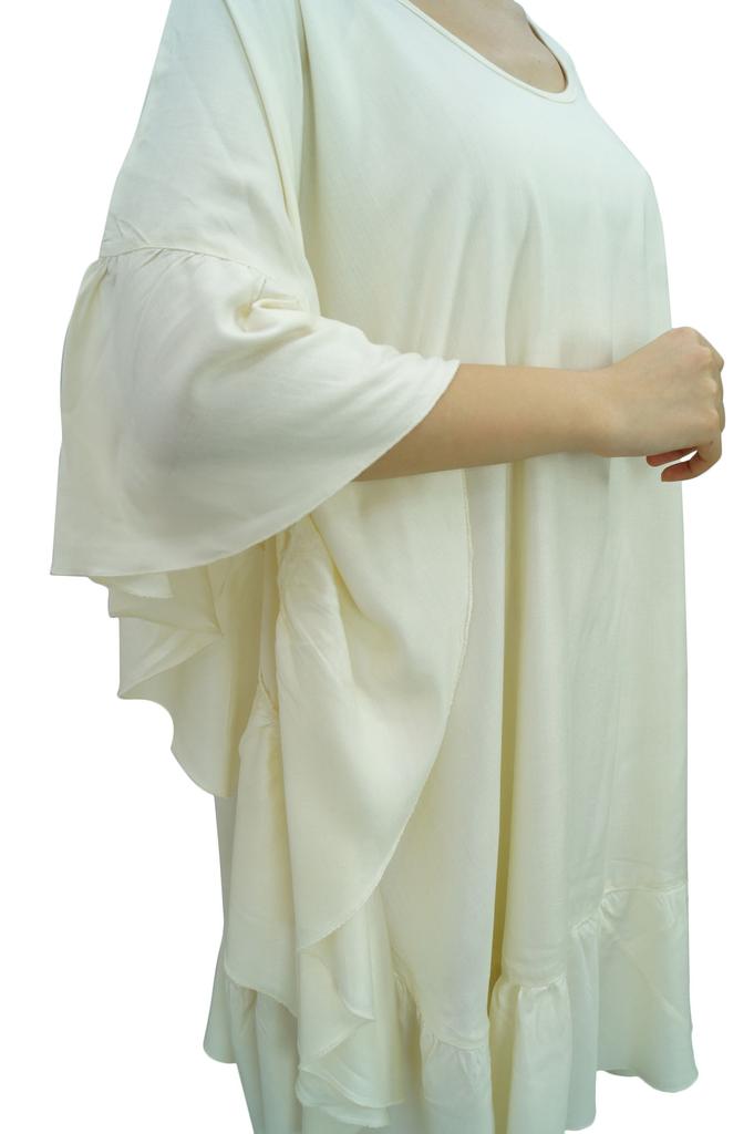 Bimba Женский короткий кафтан из искусственного шелка, кимоно с оборками на рукавах, платье-кафтан, накидка