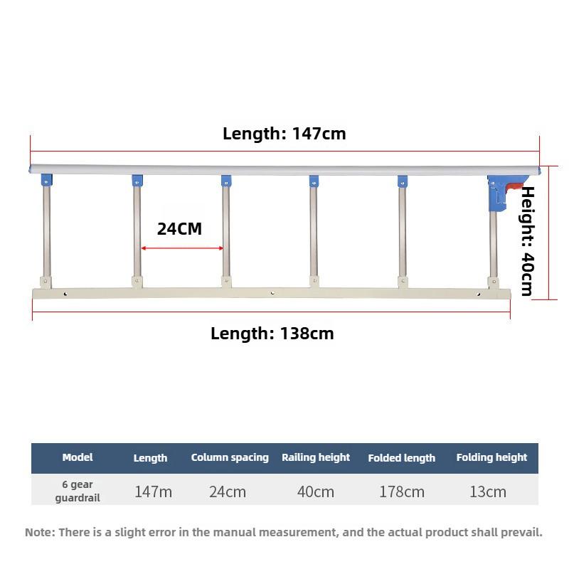 Elderly Anti Fall Guardrail Getting Up Assistive Device Dormitory Protective Bed Fence Household Foldable Armrest