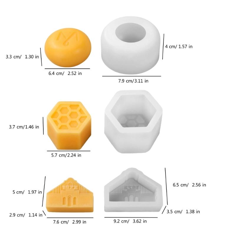 Геометрические здания Силиконовые формы для свечей Кофейные зерна Формы для изготовления мыла для эпоксидной смолы, мыла ручной работы, украшения дома