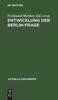 Книга Entwicklung Der Berlin-Frage