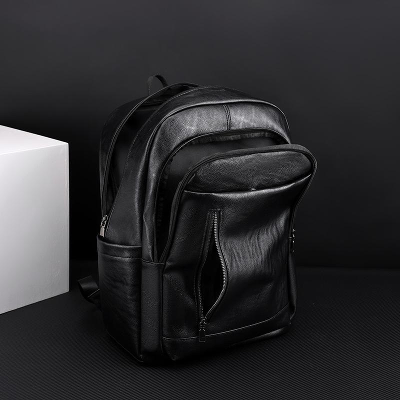 Деловой полиуретановый рюкзак Мужской большой вместимости Рюкзак для компьютера Водонепроницаемый Дорожный Студенческий Школьный рюкзак