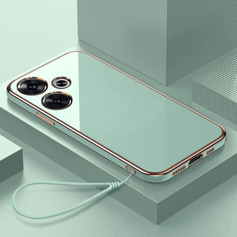 Стильный мягкий силиконовый противоударный чехол для моделей Redmi и Xiaomi с глянцевой отделкой и золотыми акцентами