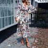 New Women'S Clothing Daily Temperament Elegant Casual Pure Desire Sexy Printed Jumpsuit Long Skirt Light Dress High-End Party Dress