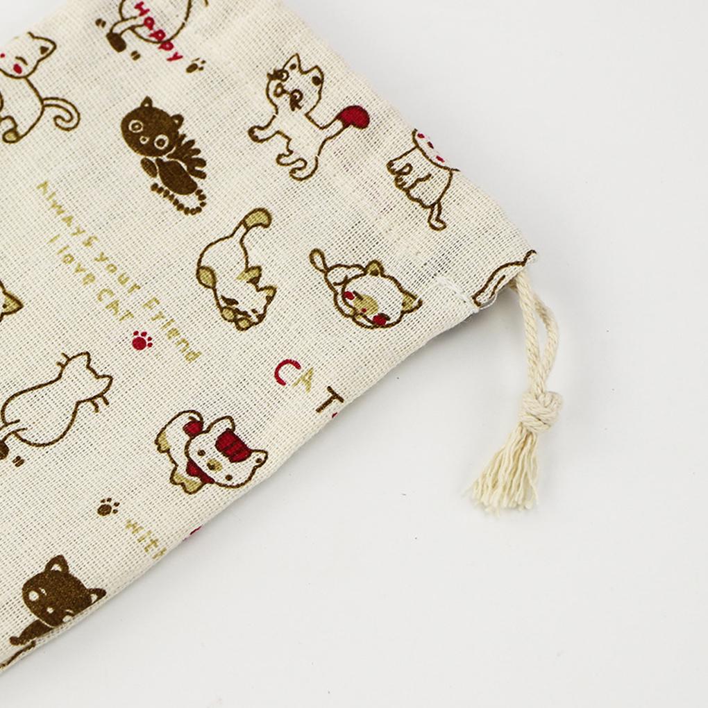 Сумка на шнурке, многоразовая, из хлопка и льна, для конфет, закусок, держатель для украшений, настольный органайзер для печенья, защитник для подарков