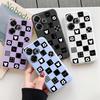 Мягкий силиконовый чехол с квадратной сеткой для Samsung A55 A35 M35 S24 Xiaomi Redmi Note 13 Pro 13C 14 Poco C65 iPhone Huawei Honor Realme Camera Противоударный чехол
