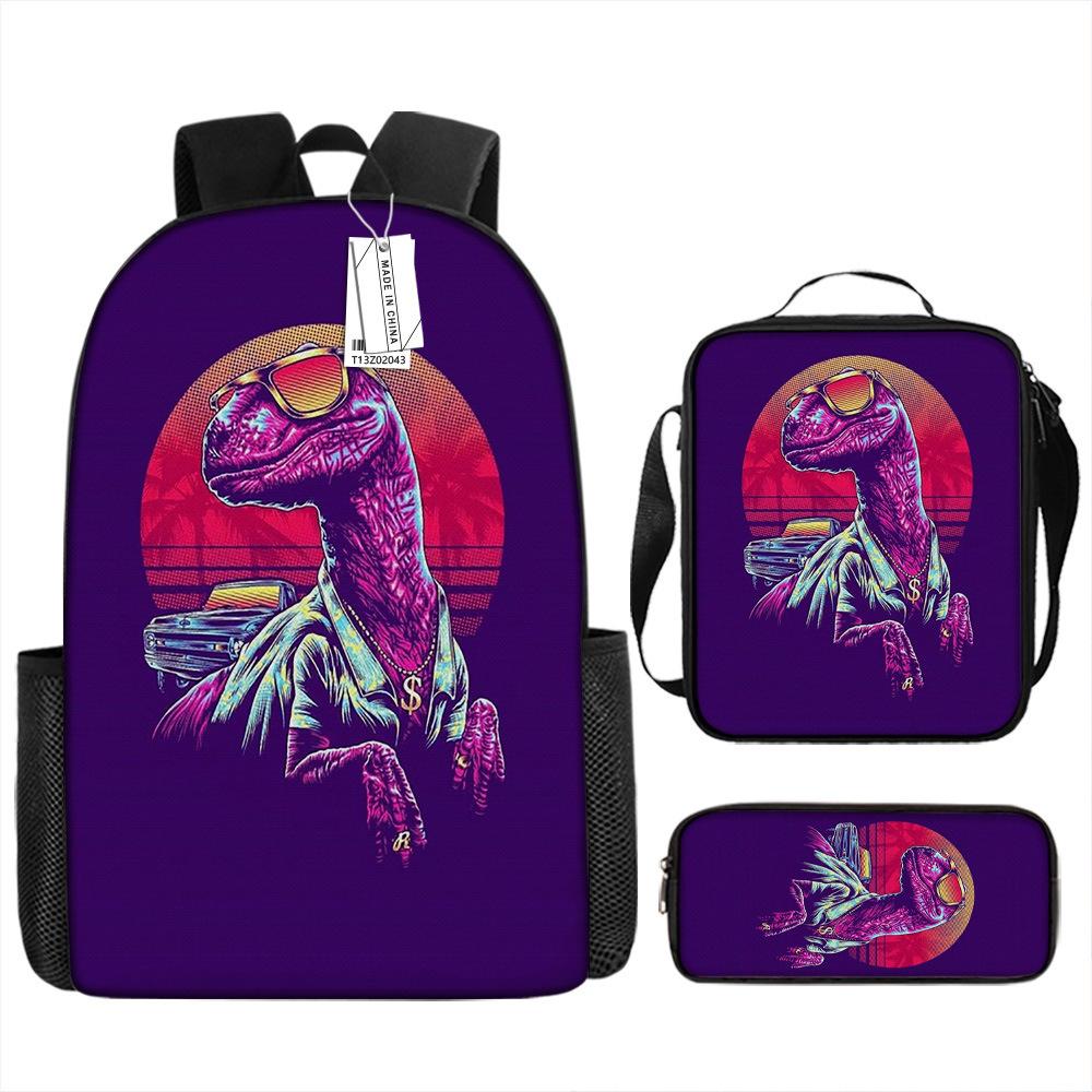 Jurassic Park European and American Retro Schoolbag First Grade~ Fourth Grade Bag Backpack