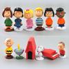 12 шт. Мультяшные Peanuts Снупи Чарли Салли Вудсток Каваи Аниме Мини Фигурка Модель Игрушки Украшение для Торта Коллекция Подарок