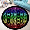 Sacred Planet Geometry Flower of Life Round Carpets Yoga Mat Cushion Living Room Bedroom Study Rug Print Anti-Slip Chair Mat