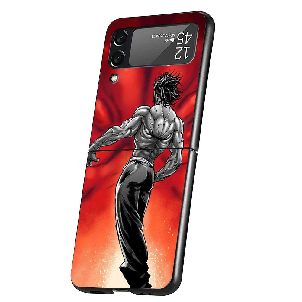 Baki the Grappler Original Anime Case Phone Cover for Samsung Galaxy Z Flip 6 5 4 3 5G ZFlip6 ZFlip5 ZFlip4 ZFlip3 Black Hard Tr