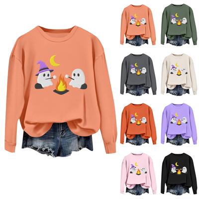 Женские топы Женский свитшот с длинным рукавом Повседневный с круглым вырезом Свободного кроя Пуловер Флисовые топы