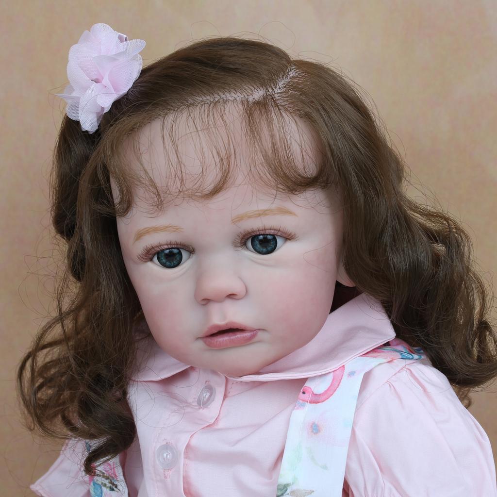 BZDOLL, 60 см, мягкая силиконовая кукла Reborn с 3D-краской для малышей, игрушка для девочек, как настоящая, 24 дюйма, длинные волосы, принцесса Тайра Бебе Бонека
