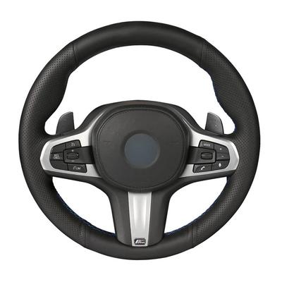 Черный чехол на руль автомобиля из искусственной кожи для BMW M Sport G30 G31 G32 G20 G21 G11 G12 G14 G15 G16 X3 G01 X4 G02 X5 G05 X7 G07